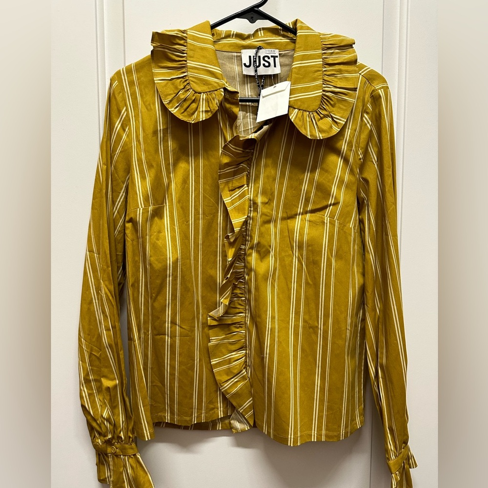 Just Female Ruffle Blouse for Anthropologie & Free People NWT Size Medium - Picture 1 of 6